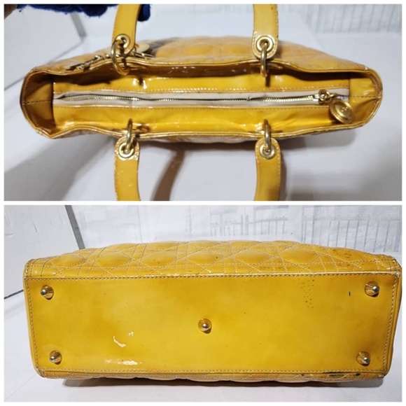 Authentic Christian Dior Cannage Lady Dior Patent Leather Tote Bag - Picture 6 of 15